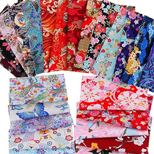 Cotton Craft Fabric Bundle Squares Patchwork,Japanese Style Cotton Wrapping Cloth Squares Quilting Fabric ACCOCO 8 x 10 Bundles of Fabric for DIY Patchwork Sewing 20cm x 25cm